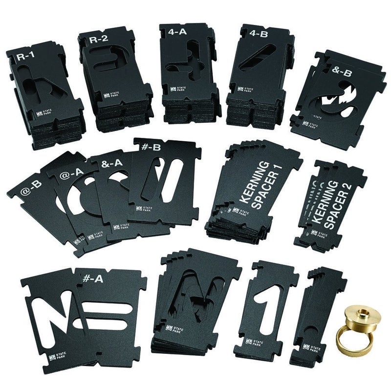 Rockler Router Letter Template Set (3-3/8â€ - 99 Pieces) â€“ State Park Font Letter Router Template â€“ Interlocking Sign Making Templates w/Letters, Numbers, Symbols - Interlock Signmaker's Templates - Image 2